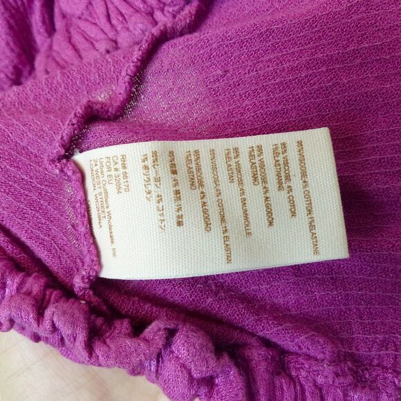 Free People Cora Off The Shoulder Top Womens XS Pink Ombre Peasant Boho 70s FLAW - Picture 10 of 13